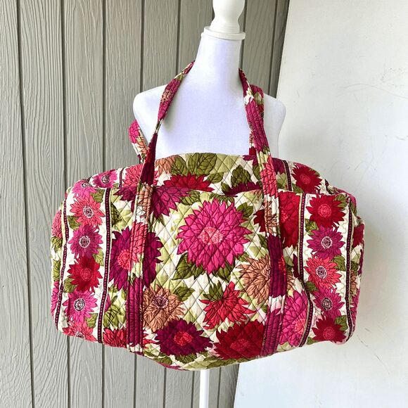 Vera Bradley Handbags - Vera Bradley Floral Travel Bag - Red and Green